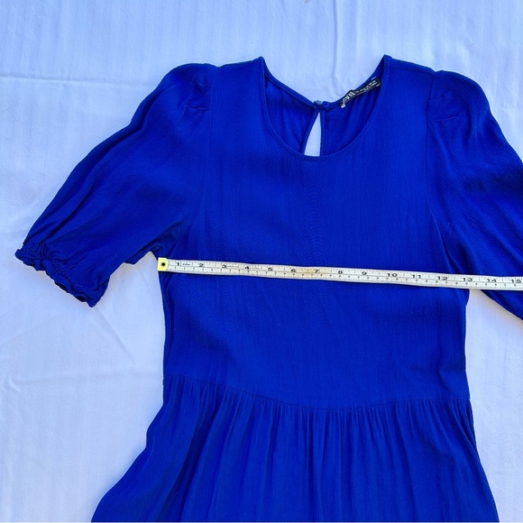 EUC Zara royal blue tiered maxi dress with pockets - Picture 4 of 5